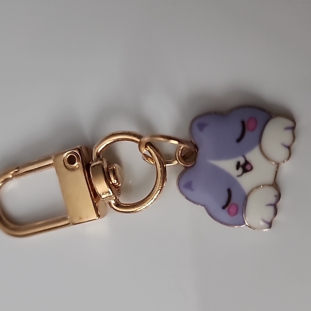 CAT  ZIPPER Pull purse charm Or Charm bracelet Lobster claw clip closure